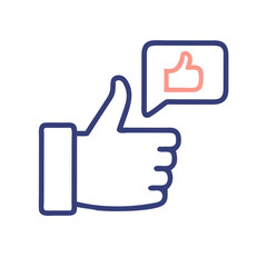 Obraz premium Thumbs Up Positive Feedback Icon – Approval and Like Symbol