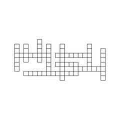 Crossword puzzle template with blank word grid. pattern for newspaper crosswords game. Flat vector illustration isolated on white background.