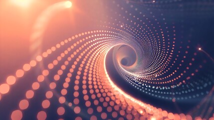Obraz premium Abstract spiral background with glowing dots design for modern technology and futuristic concepts