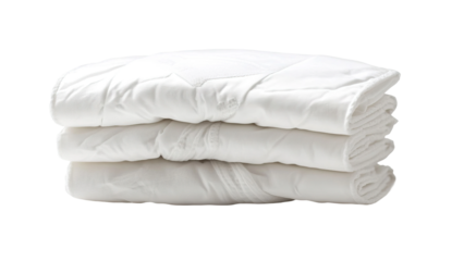 Clean white disposable baby diapers neatly folded and ready for use