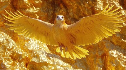 Golden Bird in Flight