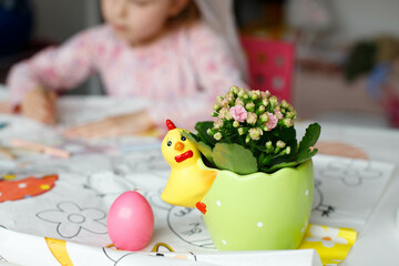 flower on a children's table