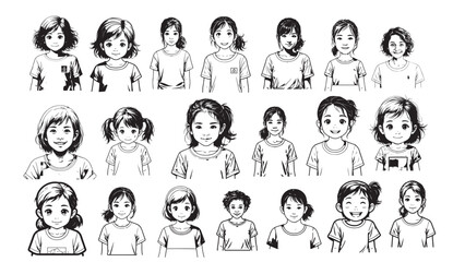 Young Girl Wearing T Shirt Silhouette CollectionYoung Girl Wearing T Shirt Silhouette Collection