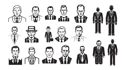 Black and White Formal Man Silhouette Collection