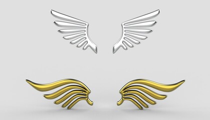 Wings Metal Logo