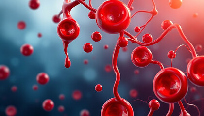 Detailed Medical Illustration of Blood Components Showing Cells, Plasma, and Platelets for Health Education

