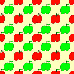 Colorful apple pattern on a light background