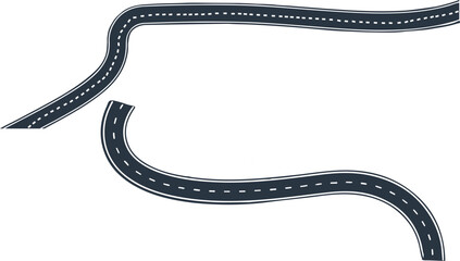 winding road vector design on transparent background