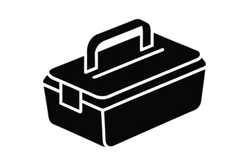 Silhouette art illustration of a school lunch box.eps