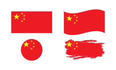 china flag in different shapes