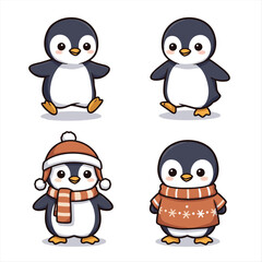 Vector illustration of cute penguin cartoon