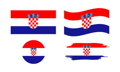 Croatia flag in different shapes