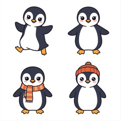 Vector illustration of cute penguin cartoon