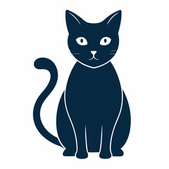 vector illustration of a black cat