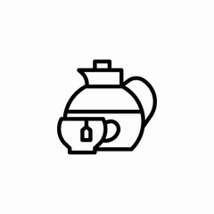 glass teapot icon sign vector