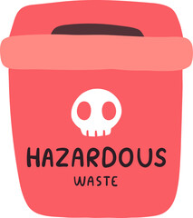 Red Recycle Trash Bin, Hazardous Waste