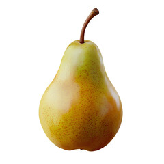 Realistic Fresh Pear Fruit Isolated on White Background 