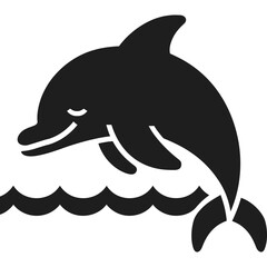 Dolphin jumping water icon