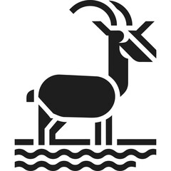 Deer Standing Water Icon