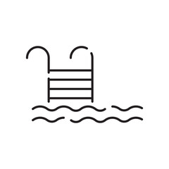 Summer set of web icons in line style. Summer vacation icons for web and mobile app. Travel, beach, tourism, summer holidays, hotel, relax, beach, luggage, passport, sunglasses. Line vector illustrati