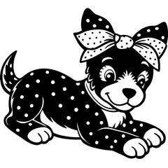 A cute cartoon baby wild animal vector illustration of a funny dog, horse, or zebra character drawing