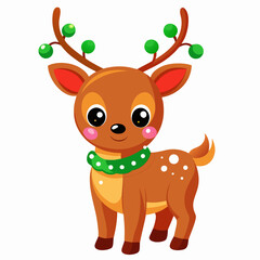 christmas reindeer with red bow