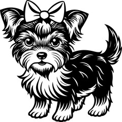 Black and white tribal dog face tattoo vector illustration