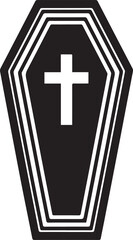 Obraz premium Coffin Shape Silhouette Vector | Dark Black Vector Art Illustration