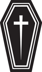 Obraz premium Coffin Shape Silhouette Vector | Dark Black Vector Art Illustration