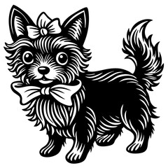 Black and white tribal animal wolf dog face vector illustration for a wild pet tattoo art symbol