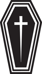 Obraz premium Coffin Shape Silhouette Vector | Dark Black Vector Art Illustration