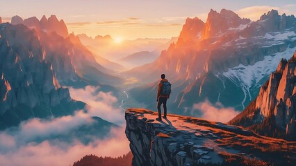 Majestic Mountain Sunset Stunning Landscape Wallpaper for Your Devices