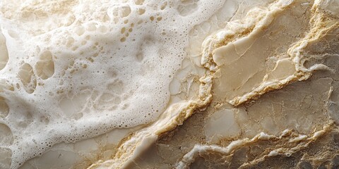 Obraz premium Beige and white stone with foamy texture