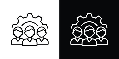 teamwork icon. contain bridging people, process, collaboration thin line icon symbol sign. vector illustration