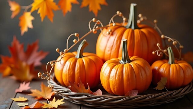 Autumn Harvest Vibrant Pumpkins Wallpaper - A Stunning Fall Desktop Background