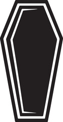 Coffin Shape Silhouette Vector | Dark Black Vector Art Illustration