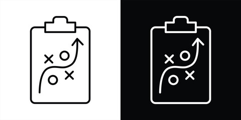 action plan icon. contain clipboard strategy, game plan, tactical thin line icon symbol sign. vector illustration © Vriezel