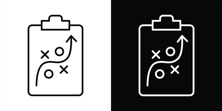 action plan icon. contain clipboard strategy, game plan, tactical thin line icon symbol sign. vector illustration