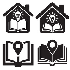 set of vector icons with house and key