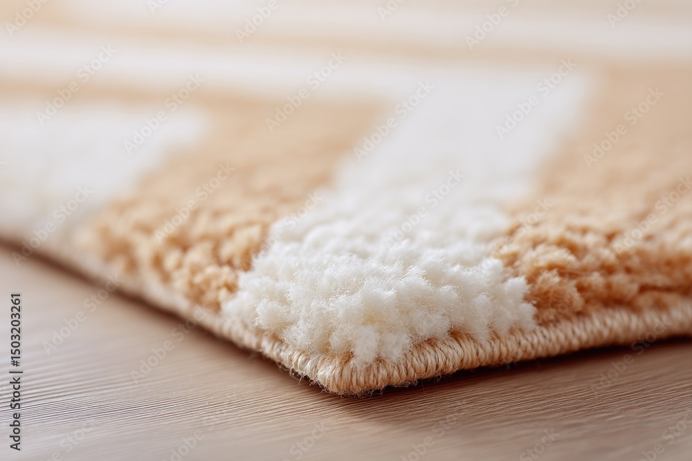 Poster close-up of patterned carpet or floor runner with clean background showcasing texture and detail