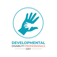 Developmental Disability Professionals Day is celebrated on July 15. People, heart ,puzzzle and hand icon banner. Design for web banner, cards, prints, social media, poster, flyer and background.
