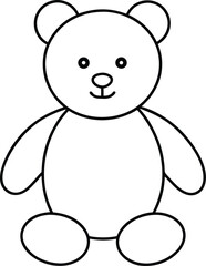 teddy bear line art vector