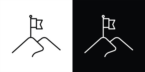 goal icon. containing target, mission, achievement, journey to the pinnacle of success with purpose and vision thin line icon. vector illustration