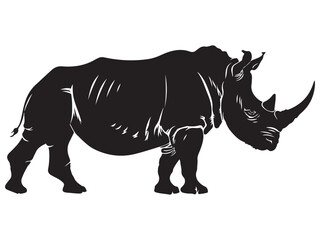 Rhino silhouette vector illustration, Simple silhouette Design vector icon