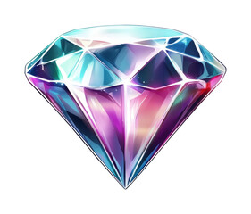 PNG Vibrant multicolored gemstone with crystal facets and radiant light reflections