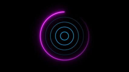 Radio wave transmission on dark background. 4k illustration.