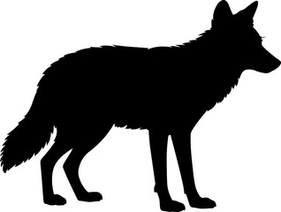 Fox silhouette and line art vector design