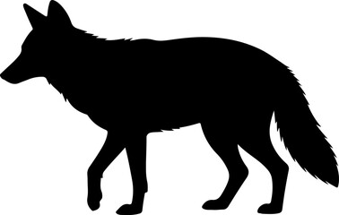 Fox silhouette and line art vector design