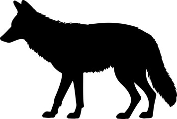 Fox silhouette and line art vector design