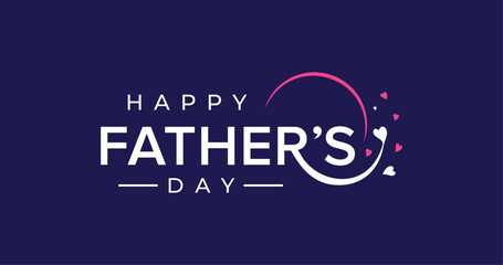 Happy Father’s Day text-based vector logo design. Father's Day, love, heart, love circle vector design template